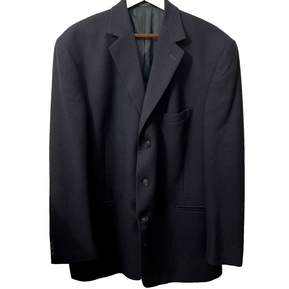 Andrew Fezza Blazer 46R Cashmere Wool Navy Blue Carlanda Italy